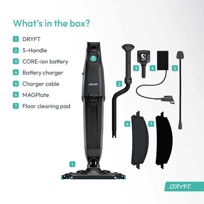 DRYFT SCRUBBER DRYER (inc. 1x Battery, 1x UK Charger, 1x Cleaning Pad) DG